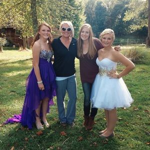 the purple high low dress